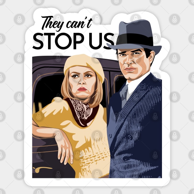 BONNIE and CLYDE Sticker by Tiro1Linea